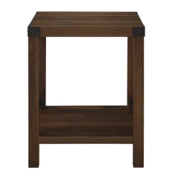 Accent & End Tables-Kirkland's Home Walnut X-Frame Rustic Wood Accent Table Brown