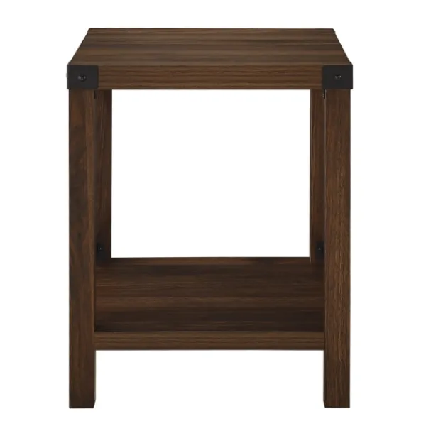 Accent & End Tables-Kirkland's Home Walnut X-Frame Rustic Wood Accent Table Brown