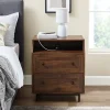 Nightstands-Kirkland's Home Warm Brown Curved Top Nightstand Table