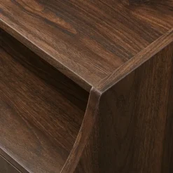 Nightstands-Kirkland's Home Warm Brown Curved Top Nightstand Table
