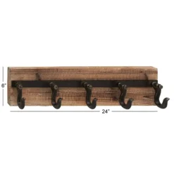 Hooks-Kirkland's Home Warm Brown Industrial Iron Wall Hooks
