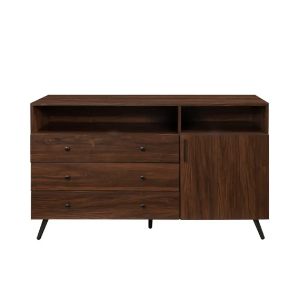 Cabinets & Sideboards-Kirkland's Home Warm Brown Lizzy Mid-Century Modern Sideboard
