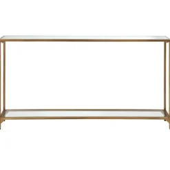 Entryway Furniture-Kirkland's Home Warm En Mirrored Top Console Table Gold