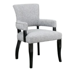 Dining Chairs-Kirkland's Home Warms Nailhead Trim Dining Chair Gray