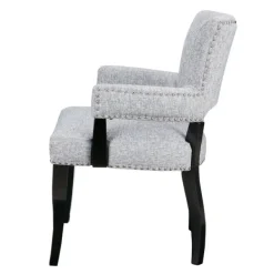 Dining Chairs-Kirkland's Home Warms Nailhead Trim Dining Chair Gray