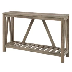 Console Tables-Kirkland's Home Wash A-Frame Console Table Gray