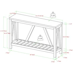 Console Tables-Kirkland's Home Wash A-Frame Console Table Gray