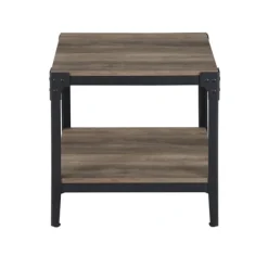 Accent & End Tables-Kirkland's Home Wash Angle Iron Accent Tables, Set Of 2 Gray