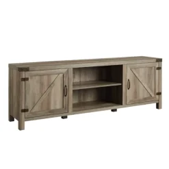 Tv Stands & Media Consoles-Kirkland's Home Wash Barn Door Tv Stand Gray