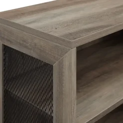 Bookshelves-Kirkland's Home Wash Bookshelf With Mesh Sides Gray