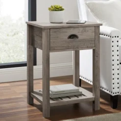 Accent & End Tables-Kirkland's Home Wash Country Accent Table Gray