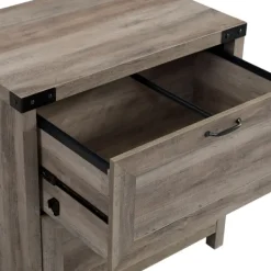 Office Furniture-Kirkland's Home Wash 2-Drawer Wood File Cabinet Gray