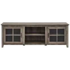 Tv Stands & Media Consoles-Kirkland's Home Wash Glass Door Tv Stand Gray