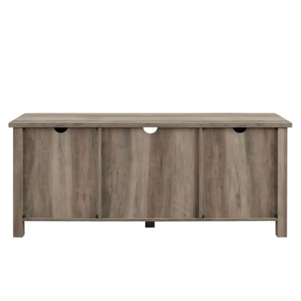 Tv Stands & Media Consoles-Kirkland's Home Wash Grooved Door Tv Stand Gray