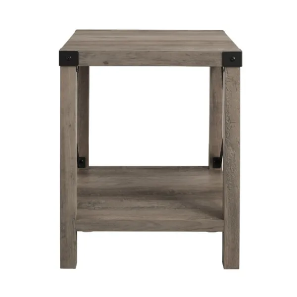 Accent & End Tables-Kirkland's Home Wash Industrial X-Frame Accent Table Gray