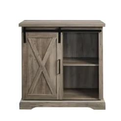 Cabinets & Sideboards-Kirkland's Home Wash Sliding Barn Door Cabinet Gray