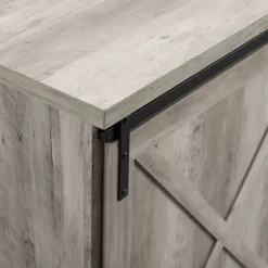Cabinets & Sideboards-Kirkland's Home Wash Sliding Barn Door Sideboard Gray