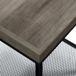 Accent & End Tables-Kirkland's Home Wash Square Tray Style Top Accent Table Gray