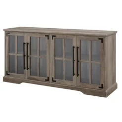 Tv Stands & Media Consoles-Kirkland's Home Wash Window 4-Door Tv Stand Gray