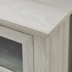 Tv Stands & Media Consoles-Kirkland's Home Wash Windowpane Fireplace Cabinet White