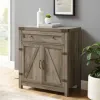 Cabinets & Sideboards-Kirkland's Home Wash Wooden And Metal Barn Door Cabinet Gray