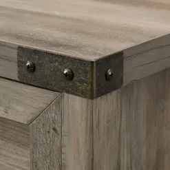 Cabinets & Sideboards-Kirkland's Home Wash Wooden And Metal Barn Door Cabinet Gray