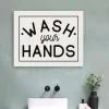 Wall Quotes & Signs-Kirkland's Home Wash Your Hands Giclee Canvas Art Print, 20X16 In. Black/White