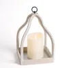 Lanterns-Kirkland's Home Washed Beaded Open Lantern, 16 In. White