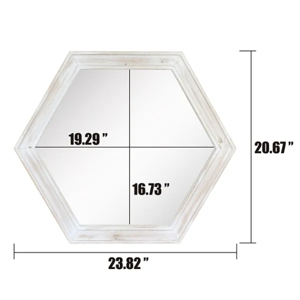 Decorative Mirrors-Kirkland's Home Washed Hexagon Frame Mirror White
