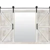 Decorative Mirrors-Kirkland's Home Washed Sliding Barn Door Wall Mirror White