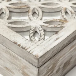 Baskets & Boxes-Kirkland's Home Washed Wood Boxes, Set Of 2 White