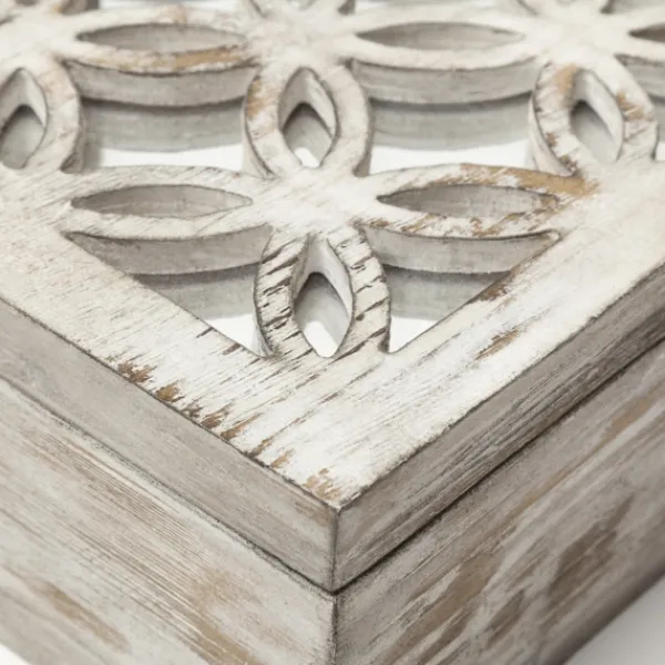 Baskets & Boxes-Kirkland's Home Washed Wood Boxes, Set Of 2 White