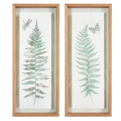 Framed Art-Kirkland's Home Watercolor Ferns 2-Pc. Framed Wall Art Green/White/Brown