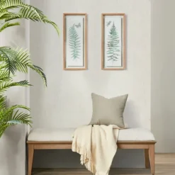 Framed Art-Kirkland's Home Watercolor Ferns 2-Pc. Framed Wall Art Green/White/Brown