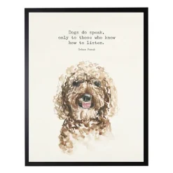 Wall Quotes & Signs-Kirkland's Home Watercolor Goldendoodle Quote Framed Art Print Brown/White