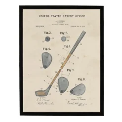 Framed Art-Kirkland's Home Watercolor Golf Club Framed Art Print Gray/Tan