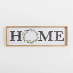 Wall Quotes & Signs-Kirkland's Home Watercolor Home Wreath Wall Plaque White/Black