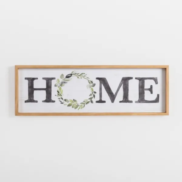 Wall Quotes & Signs-Kirkland's Home Watercolor Home Wreath Wall Plaque White/Black
