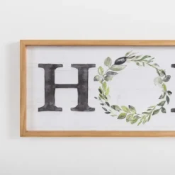 Wall Quotes & Signs-Kirkland's Home Watercolor Home Wreath Wall Plaque White/Black