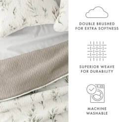 Quilts-Kirkland's Home Watercolor Leaves Reversible 2-Pc. Twin Quilt Set White/Green/Tan