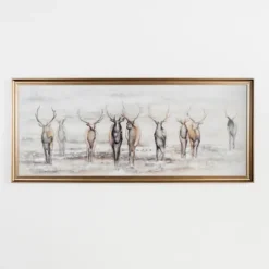 Framed Art-Kirkland's Home Watercolor Wildlife Framed Art Print Gray/Brown