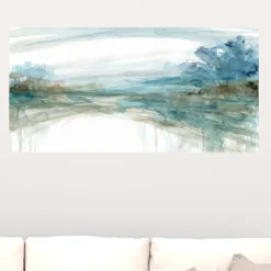Canvas Art-Kirkland's Home Watery Treeline Giclee Canvas Art Print Blue/White