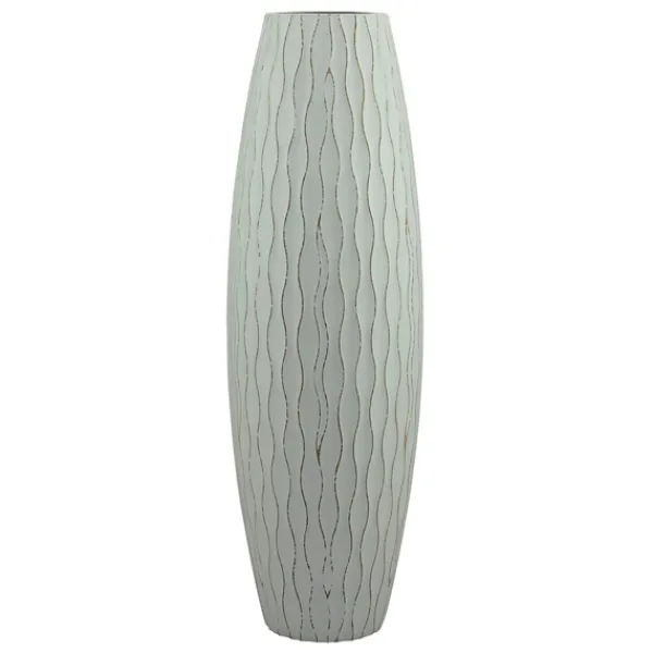 Vases-Kirkland's Home Wave Wood Vase, 16 In. Blue