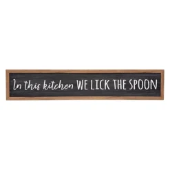 Wall Quotes & Signs-Kirkland's Home We Lick The Spoon Framed Wall Plaque Black/Brown