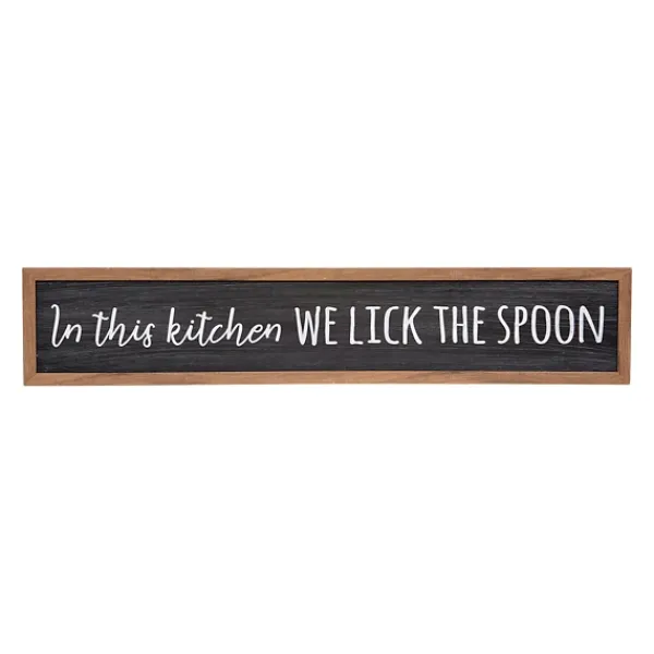 Wall Quotes & Signs-Kirkland's Home We Lick The Spoon Framed Wall Plaque Black/Brown