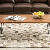 Coffee Tables-Kirkland's Home Weather Fir Wood And Hairpin Legs Coffee Table