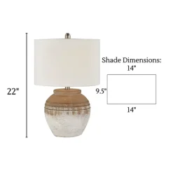 Table Lamps-Kirkland's Home Weathered Clay Ceramic Table Lamp White
