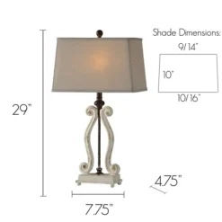 Table Lamps-Kirkland's Home Weathered Cream Harp Table Lamps, Set Of 2 Ivory