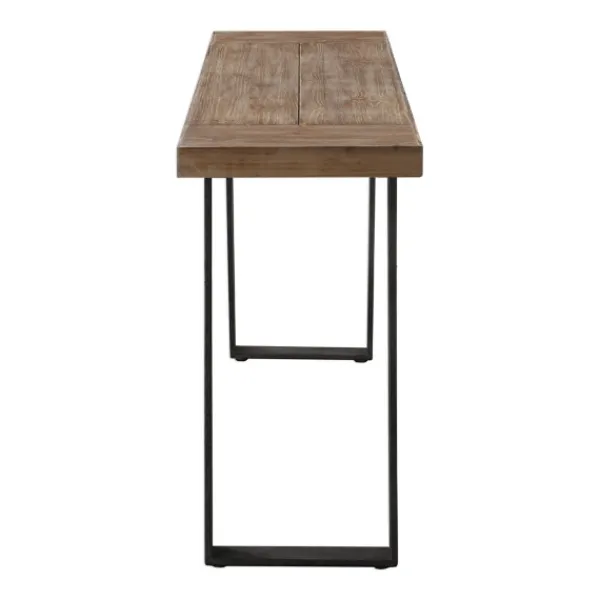 Console Tables-Kirkland's Home Weathered Oak And Metal Console Table Tan