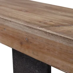 Console Tables-Kirkland's Home Weathered Oak And Metal Console Table Tan